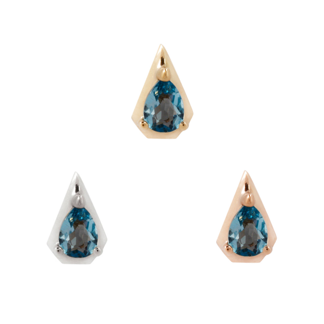 Vivienne - London Blue Topaz + CZ Threadless End – Buddha Jewelry