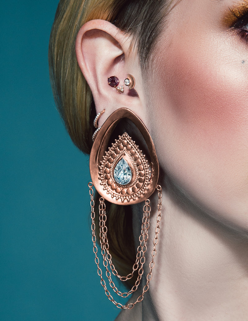 Deity Teardrop Plugs - Rose Gold - Body Jewelry for Stretched Ears ...
