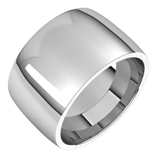 Sterling Silver Domed Comfort Fit Wedding Band, 12 mm Wide –   Div of Houston Jewelry