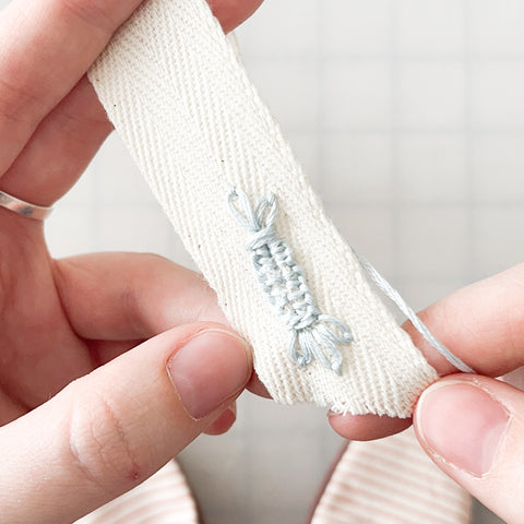 final step of stitching a petal