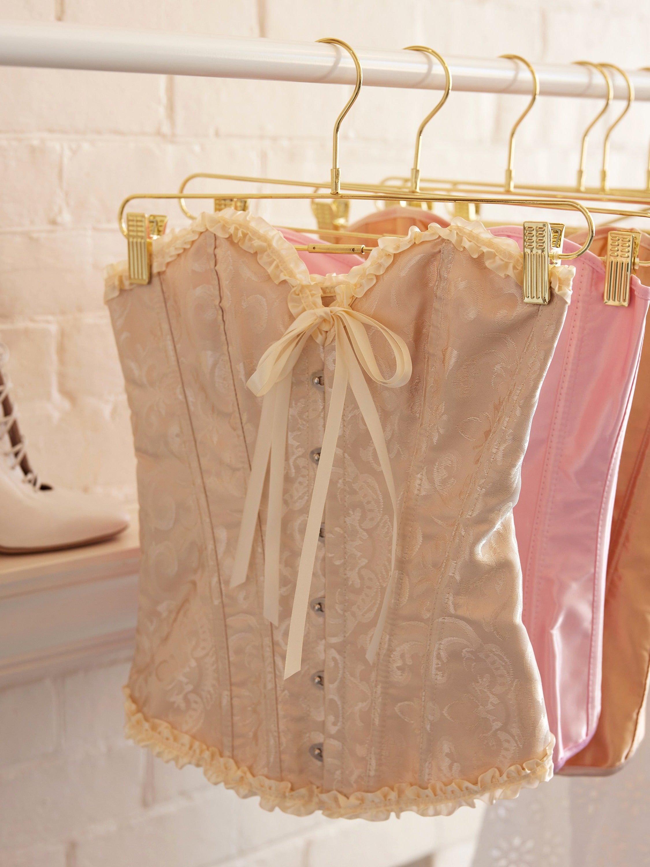 The Billie Corset Top - Ruffled Cream