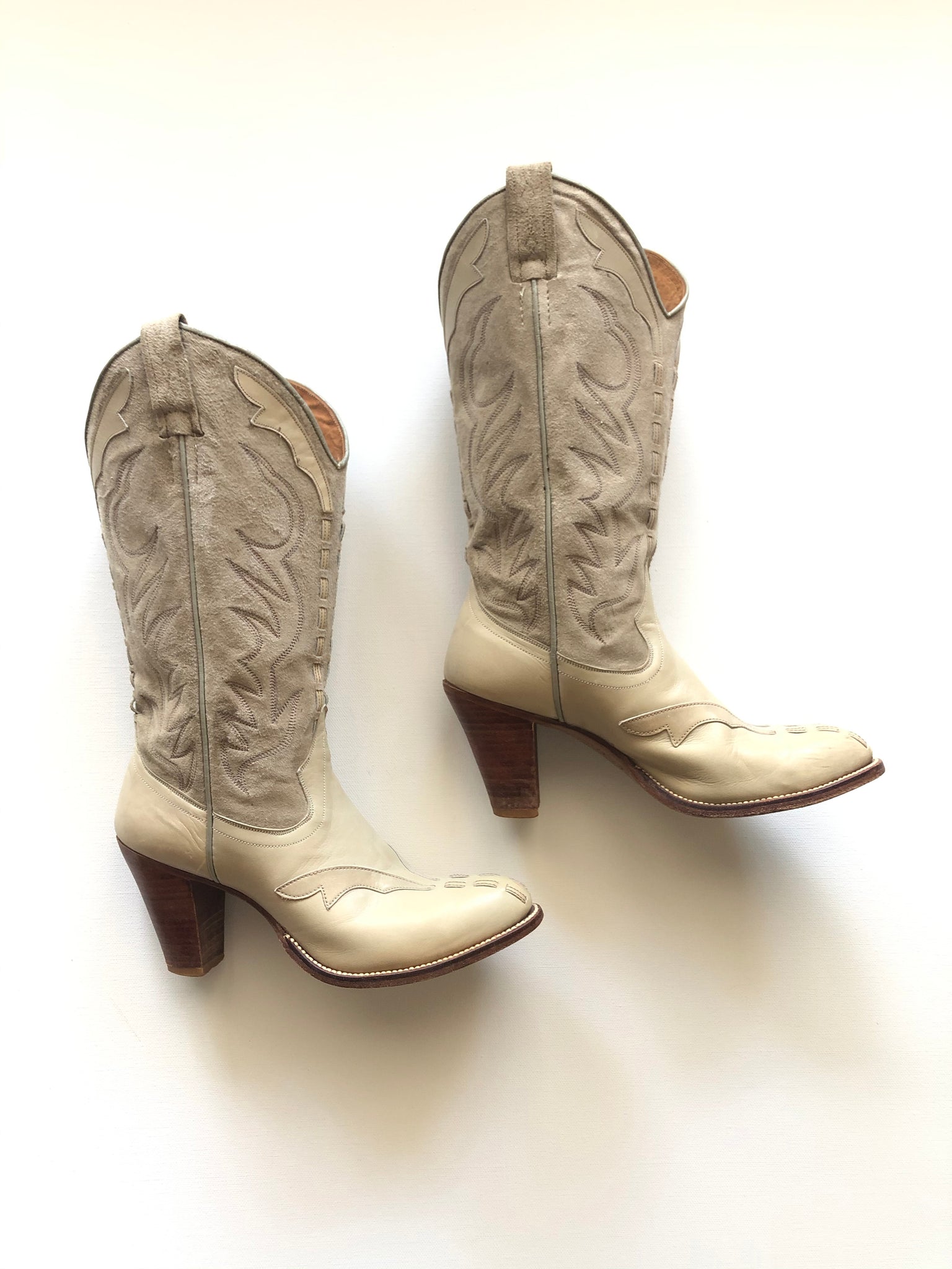 cream western boots