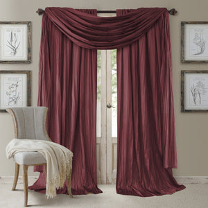 Athena Faux Crushed Silk Window Curtain and Scarf Set – Elrene Home ...