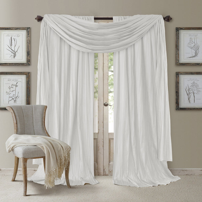 Athena Faux Crushed Silk Window Curtain and Scarf Set – Elrene Home ...