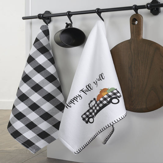 Elrene Farmhouse Living Sentiments Black/White Kitchen Towels (Set of 4)