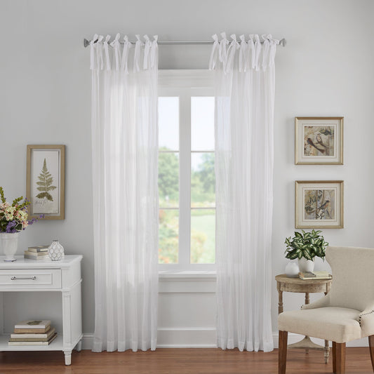 Athena Faux Crushed Silk Window Curtain and Scarf Set – Elrene Home Fashions