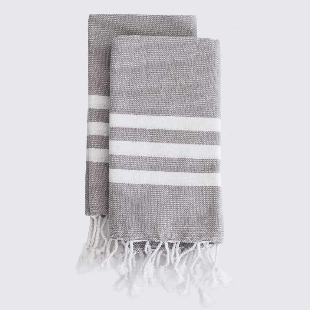 grey hand towels