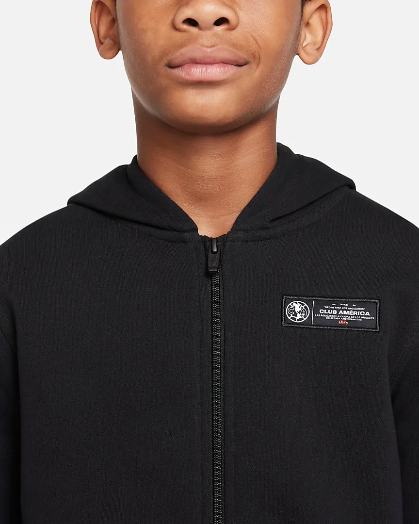 Nike Club America Kids' Full-Zip Hoodie Black