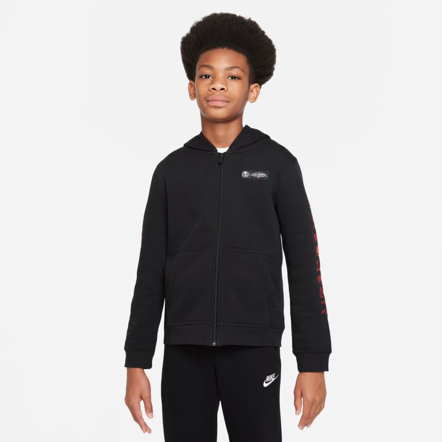 Nike Club America Kids' Full-Zip Hoodie Black