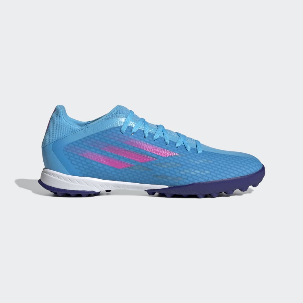 adidas X Speedflow 3 TF Turf Football Boots Sky Rush/Pink