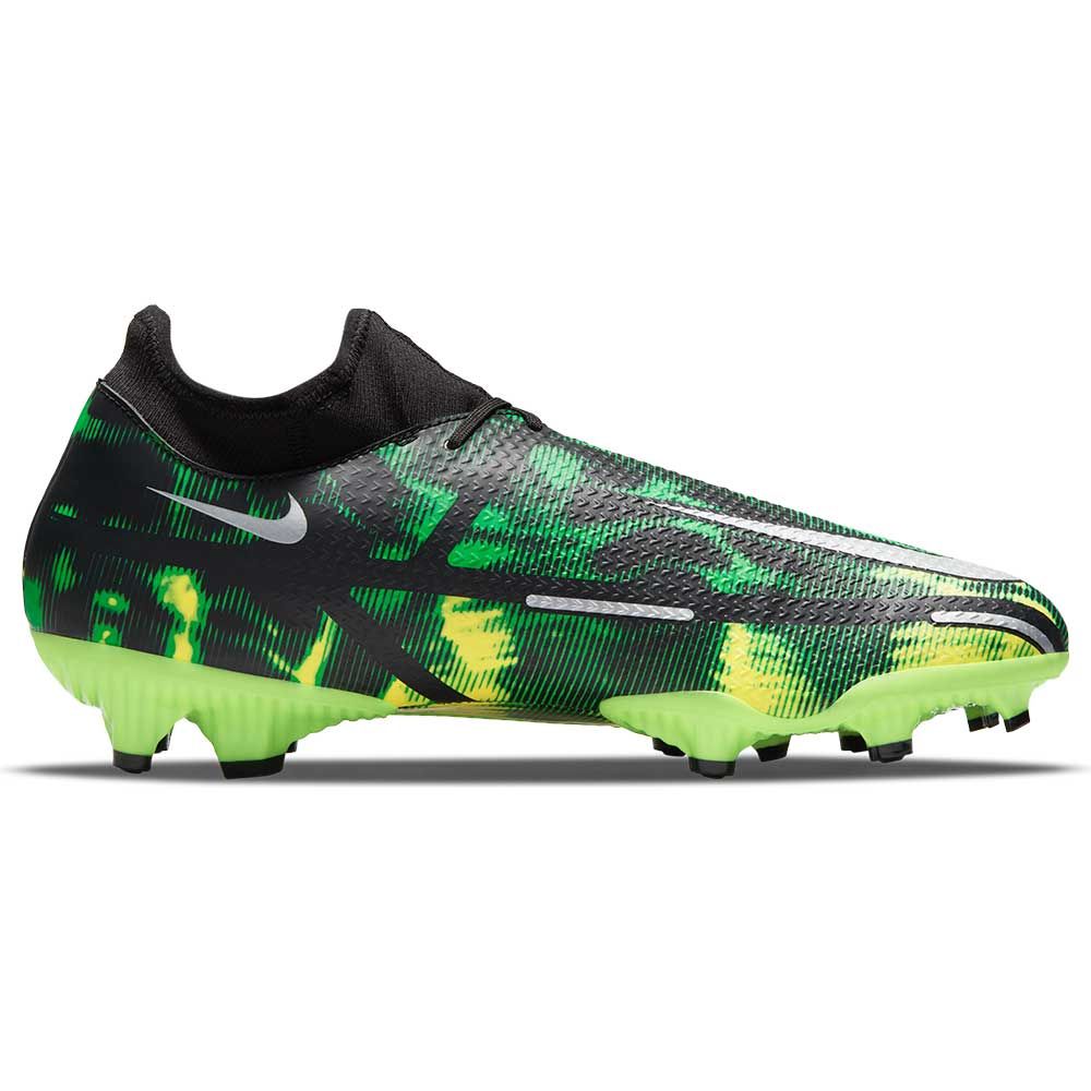 Nike Phantom GT2 Academy DF Shockwave FG Firm Ground Football Boots Black/Platinum/Green