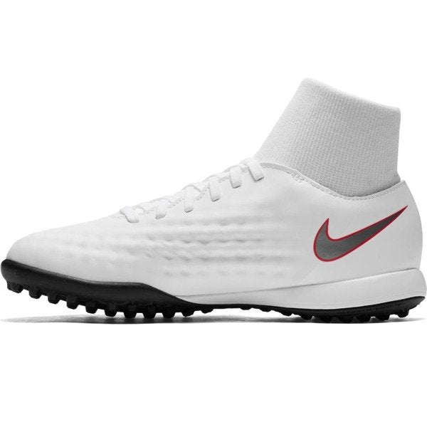 Nike Kid's JR ObraX 2 Academy TF Turf Boots White/Grey/Crimson