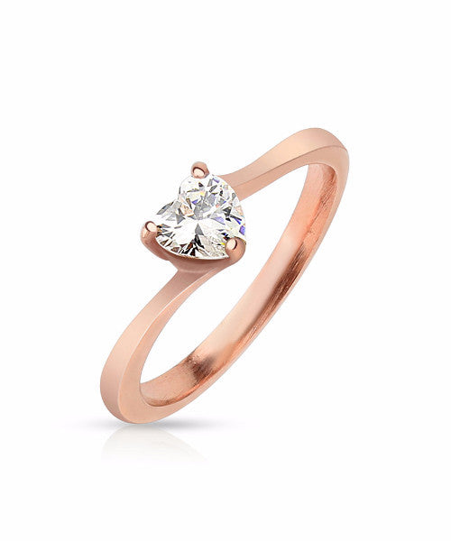 The Heart Ring in Rose Gold