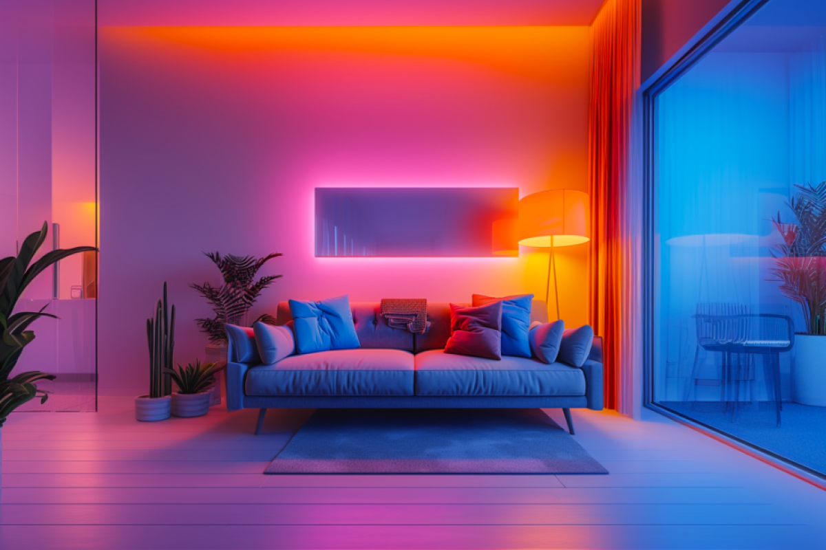 Create the perfect ambiance with smart lighting-living room