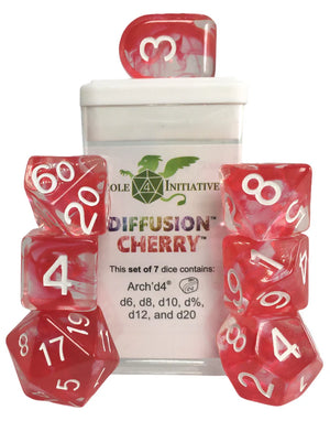 Diffusion Cherry - 7 Piece Dice Set - Nerd Herd