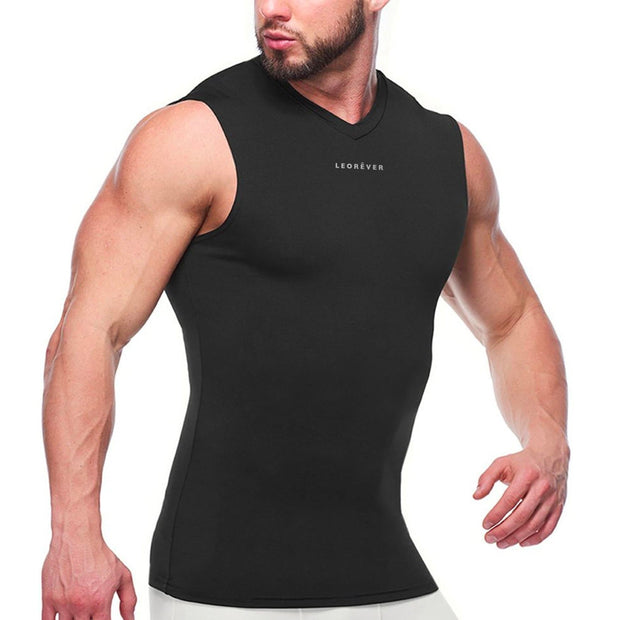 LEORÊVER Mens Performance Short Sleeve Compression Shirt Fir Green / XX-Large