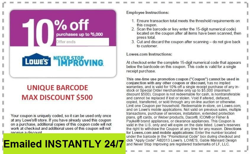 Lowes Coupon Promo Codes For February 12222