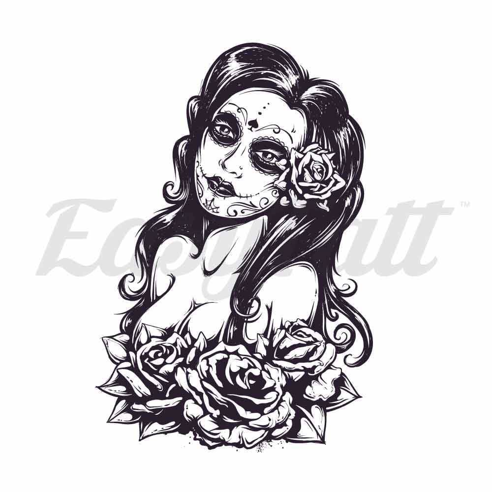 Day of the Dead Woman - Temporary Tattoo
