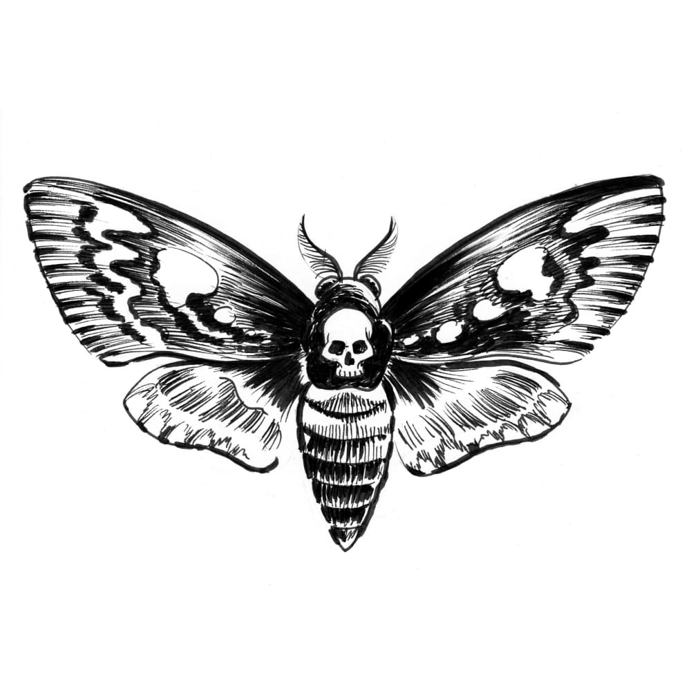 Death Face Moth Temporary Tattoo | EasyTatt™