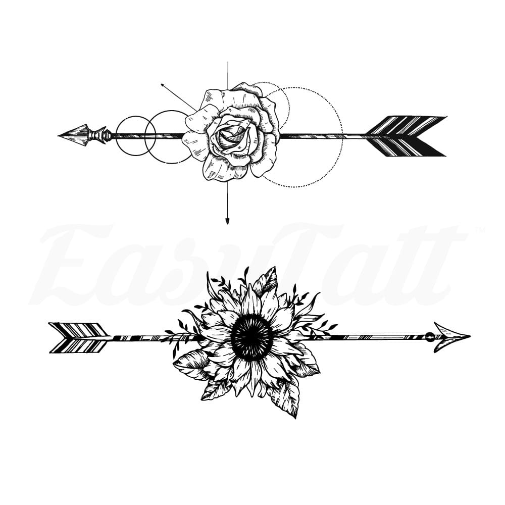 Floral Arrows Temporary Tattoo Easytatt™ 9318