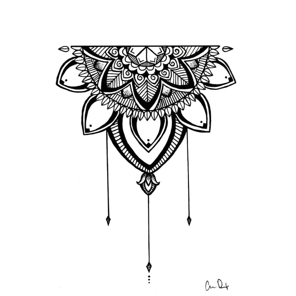 Half Mandala Temporary Tattoo | EasyTatt™