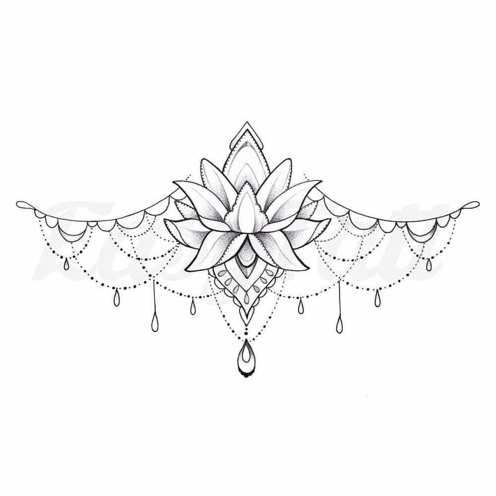 Template For Tattoo Design With Mehndi Elements And Lotus On The Center  Royalty Free SVG Cliparts Vectors And Stock Illustration Image 56718123