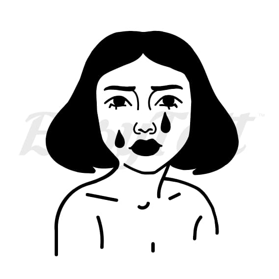 Sad Girl Temporary Tattoo | EasyTatt™