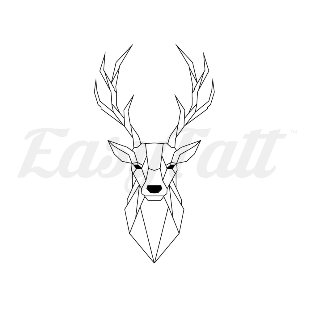 Simple Geometric Deer Temporary Tattoo | EasyTatt™