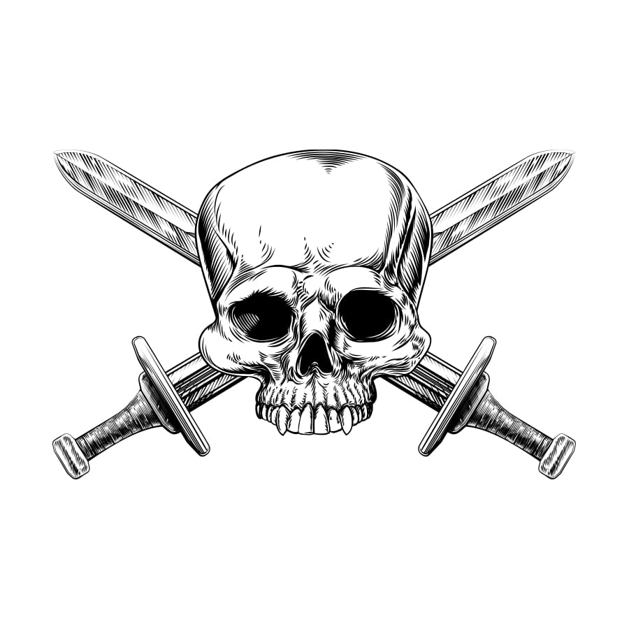 skull and swords tattoo
