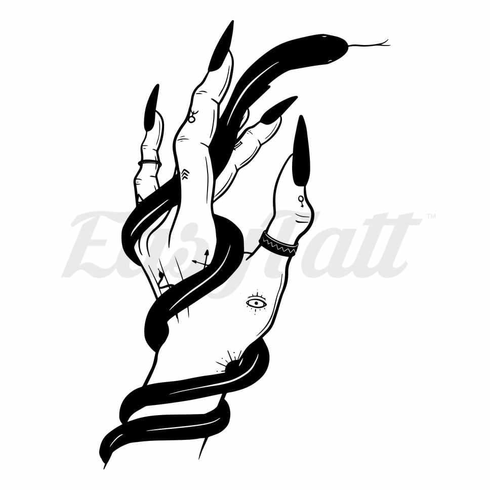 Snake Hand Temporary Tattoo | EasyTatt™