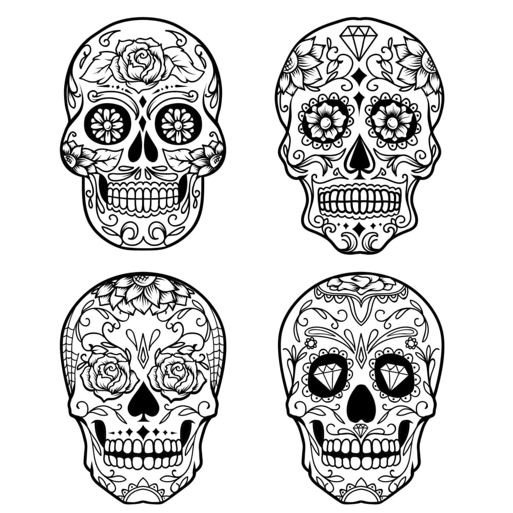 Sugar Skull Set Temporary Tattoo | EasyTatt™