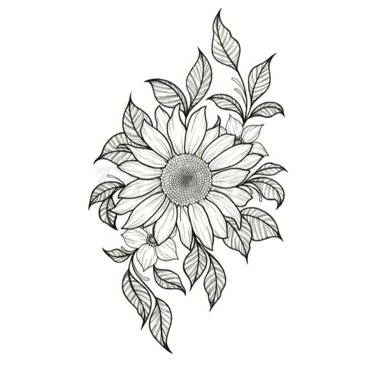 Sunflower Temporary Tattoo | EasyTatt™