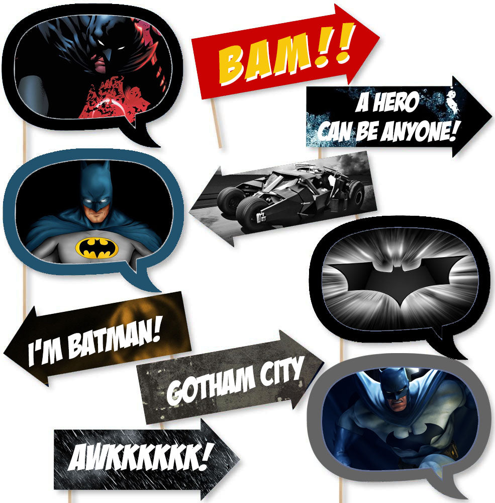 Batman Party or Birthday Party Photo Booth Props Kit - 10 Piece – MATTEO  PARTY
