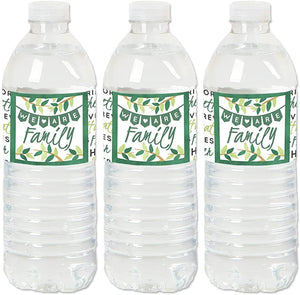 Family Tree Reunion - Family Gathering Party Water Bottle Sticker Labels - Set of 20