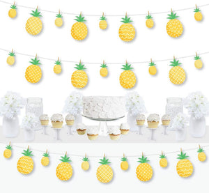 Tropical Pineapple - Summer Party DIY Decorations - Clothespin Garland Banner - 44 Pieces