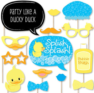 Ducky Duck - Baby Shower or Birthday Party Photo Booth Props Kit - 20 Count