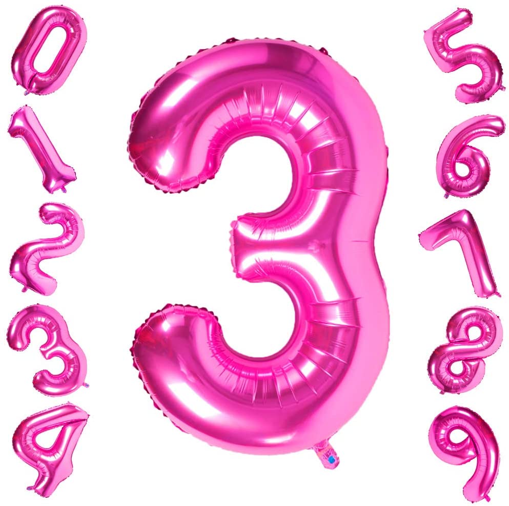 pink number balloons