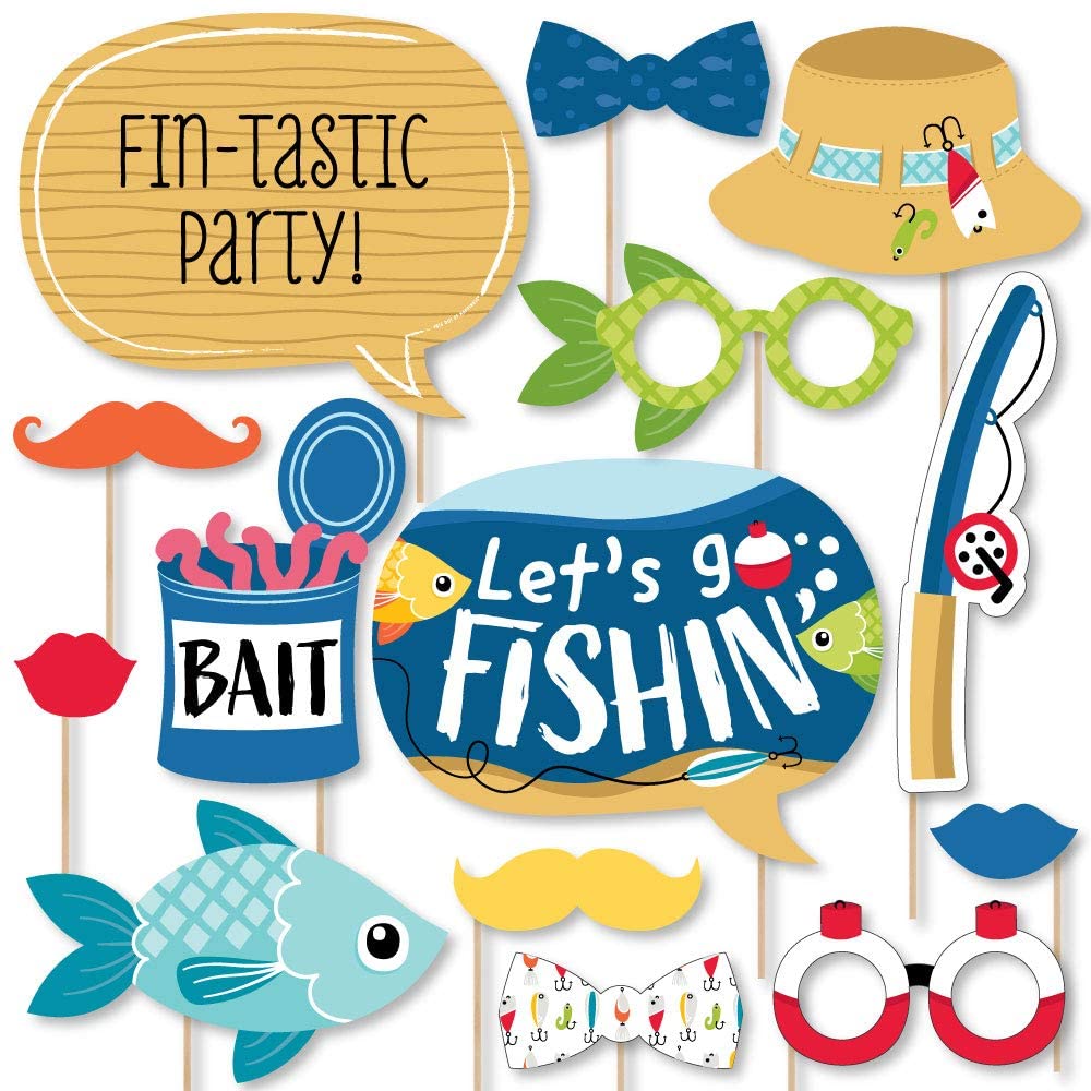 Let's Go Fishing - Fish Themed Birthday Party Photo Booth Frame