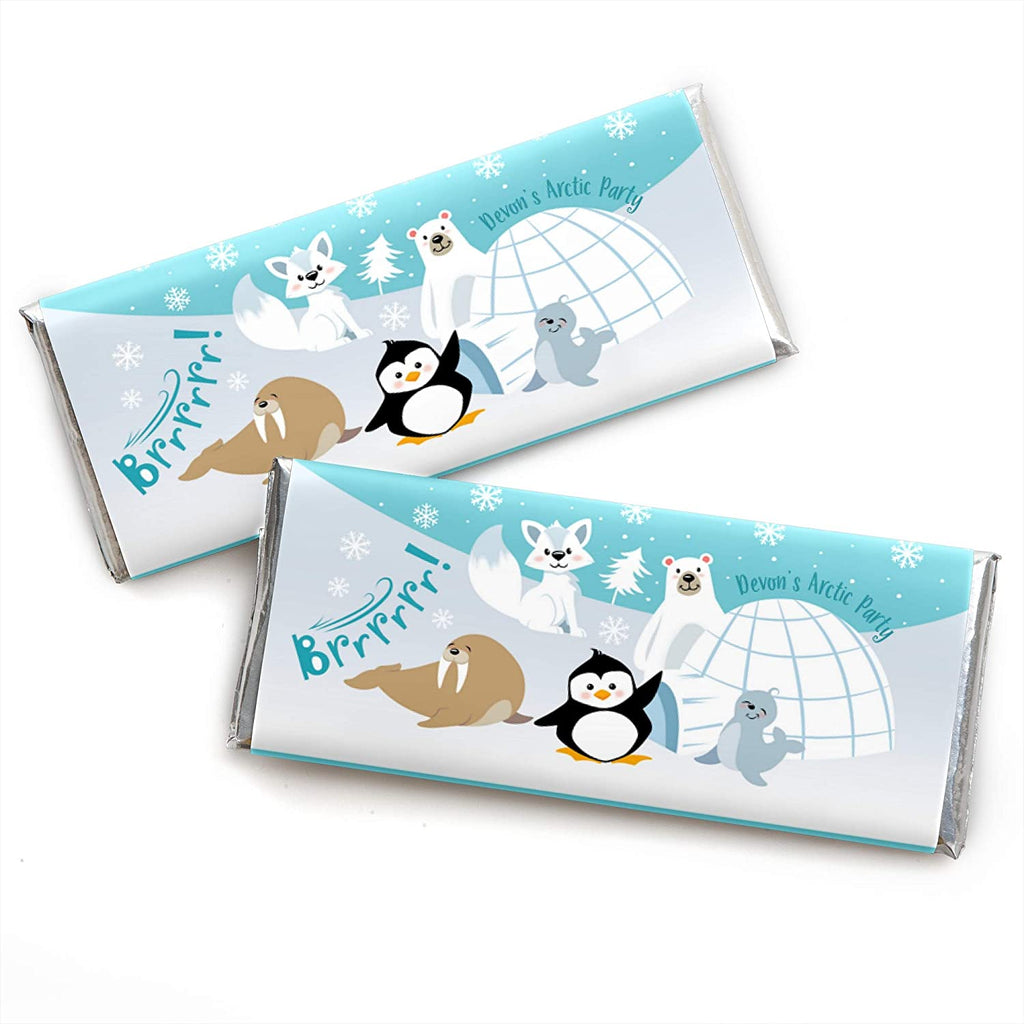 Arctic Polar Animals - Mini Candy Bar Wrapper Stickers Winter