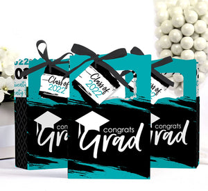 Teal Grad - Best is Yet to Come - Turquoise 2022 Graduation Party Favor Boxes - Set of 12