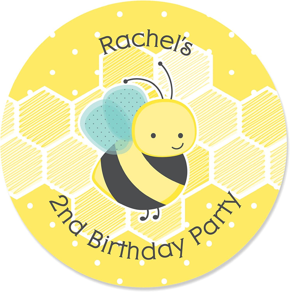 Honey Bee - Mini Candy Bar Wrapper Stickers - Baby Shower or Birthday Party Small Favors - 40 Count