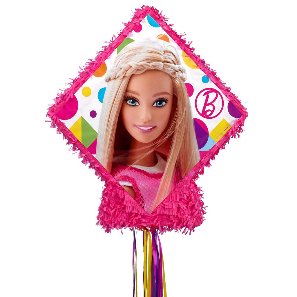 Pull String Barbie Dream Together Cardstock & Tissue Paper Pinata, 17.75in  x 21.5in