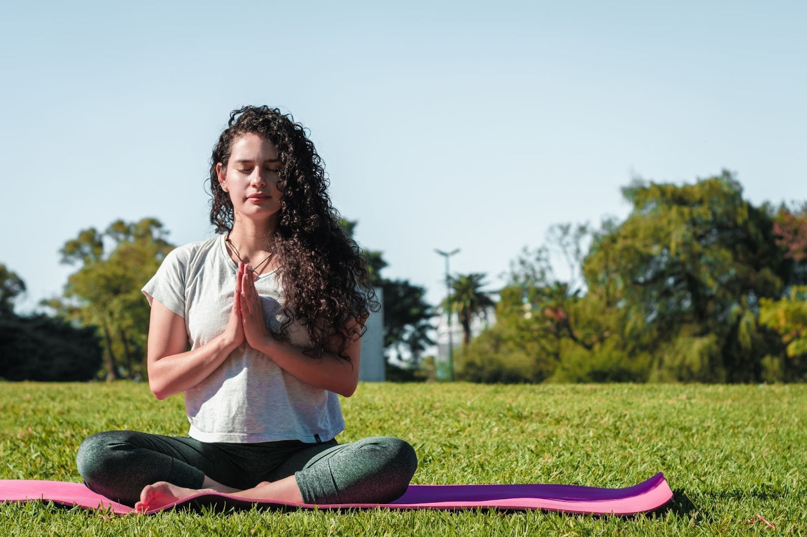 A woman who is about to start period yoga