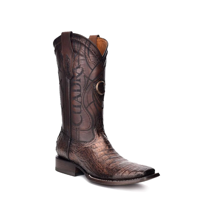 Cuadra Genuine Caiman Belly Wide Square Toe Boot in Paris Cafe 3z1ofy ...