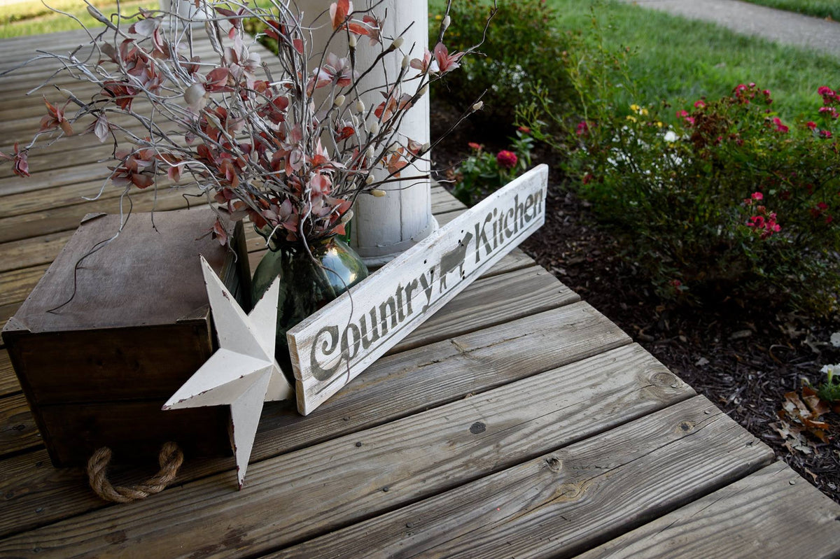 country kitchen rustic sign wood dust