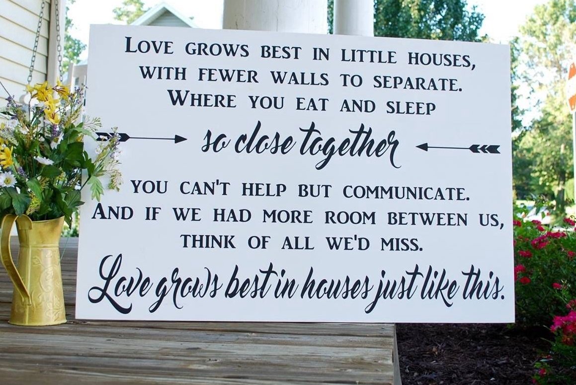 FREE SHIPPING!!! Love grows best wood sign I dining room sign I little - Pixie Dust Louisville