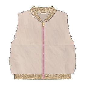 
            
                Load image into Gallery viewer, Girls Faux Fur Bomber Vest - Cream
            
        