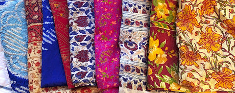 Silk sari scarves - Pallu Design