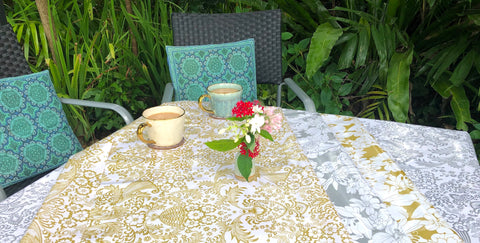 Mexican oilcloth Outdoor tablecloth - Pallu Design