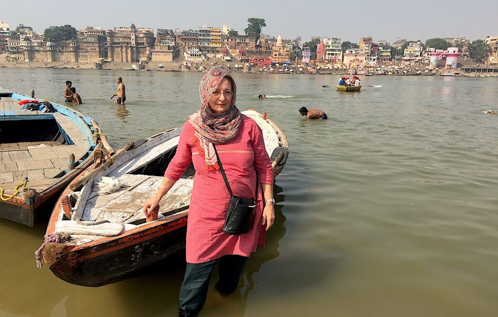 tied scarf on the ganges